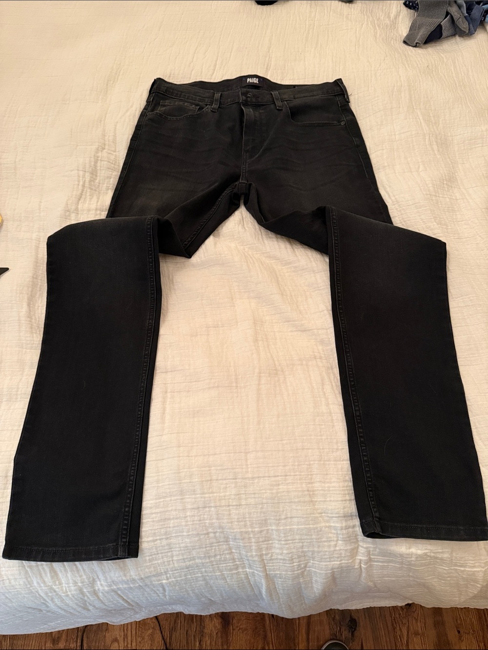 PAIGE Men's Black Slim Straight Jeans - Lennox - 34x34